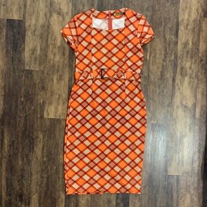 Plaid Knee Length Dress